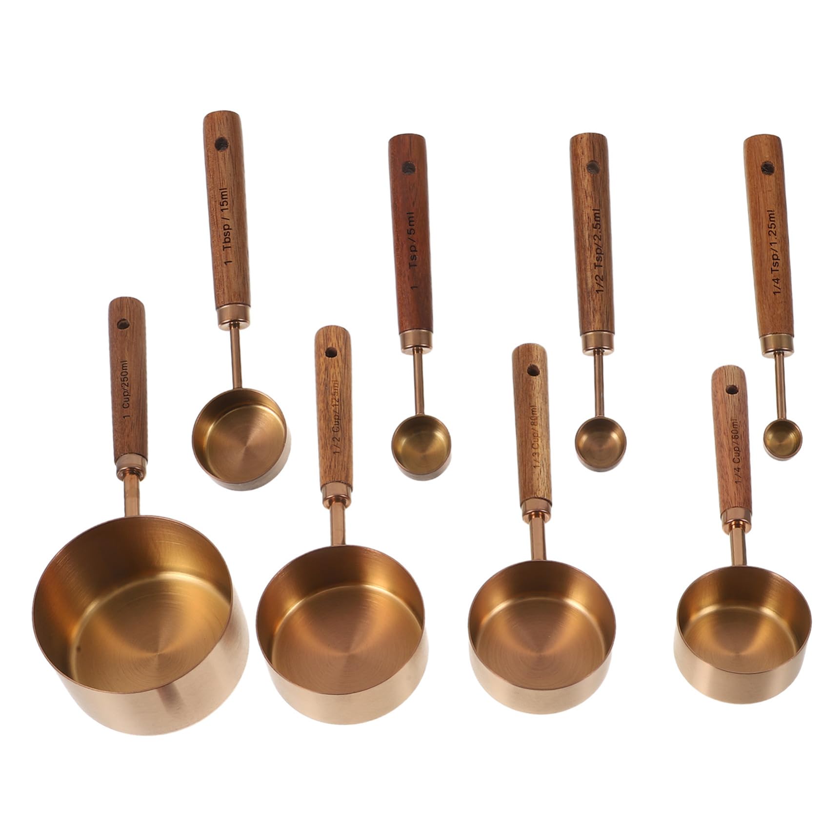 Ciieeo 8 Piezas Tazas Medidoras De Alimentos Cucharadas Cucharas Medidoras De Líquidos De Té Pequeñas Herramientas Para Hornear De Cocina Rose Gold