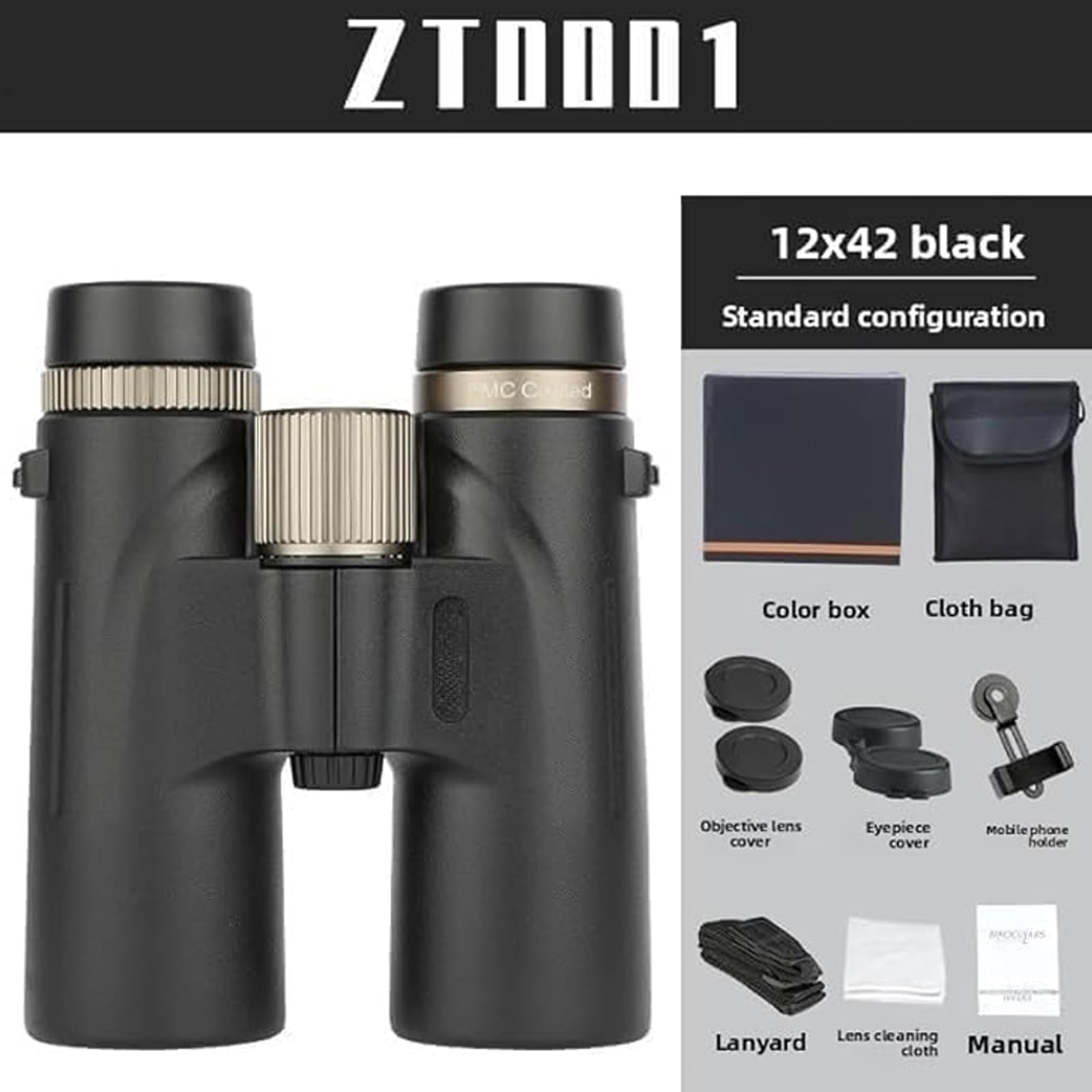 Bosco C9 Fernglas 12x42 mit Hoher Vergrößerung und Auflösung
