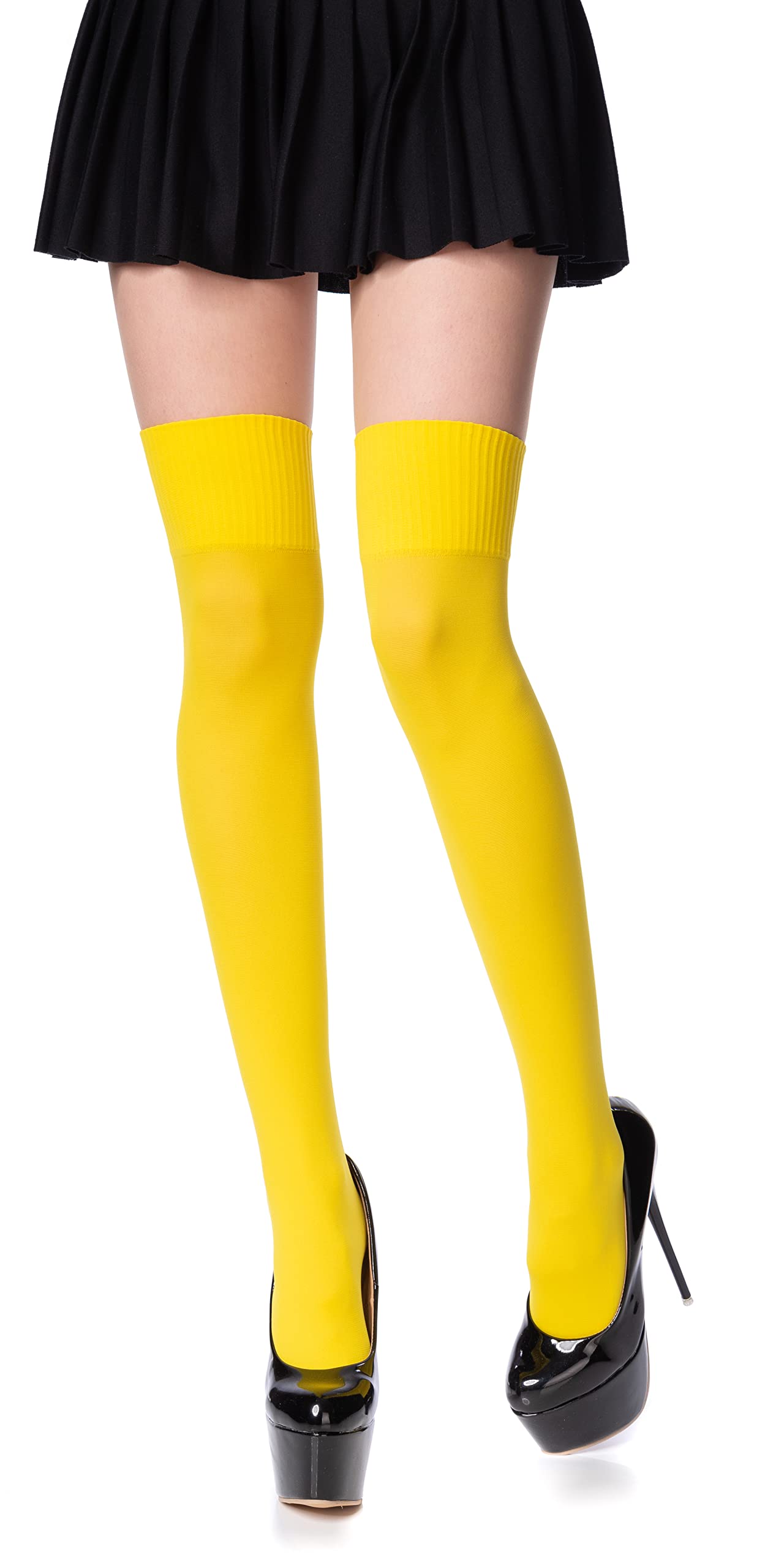 Romartex Women Girl Thigh High Socks Overknee Over the Knee High Socks Stockings, Yellow