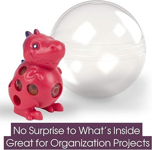 Miniatura 3 de Entervending Máquina expendedora de cápsulas transparentes redondas vacías de 2 pulgadas, 1.969 in, 1000 piezas, cápsula a granel para máquinas de