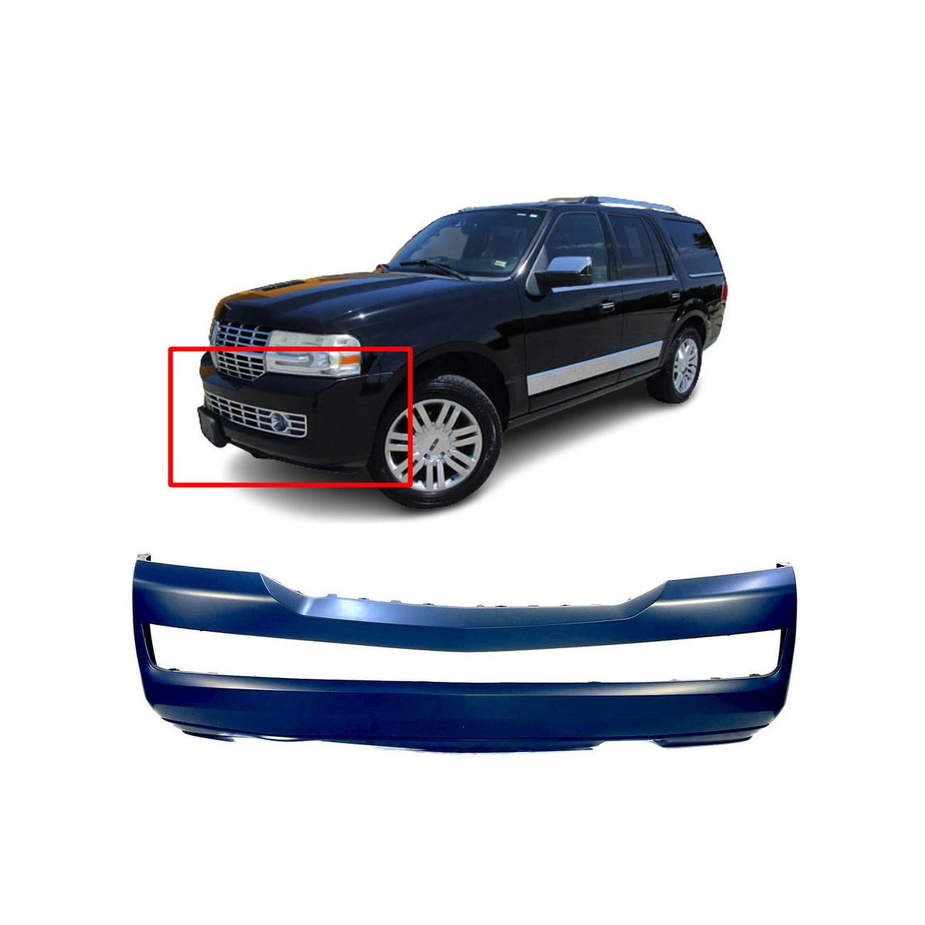 FitParts Compatible with Lincoln Navigator 2007–2014 Front Bumper Cover