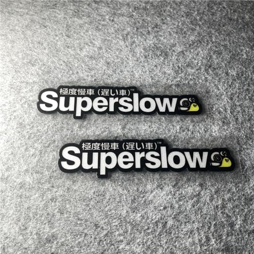 Image of Car Styling Sticker for Japanese Superslow Snail Creative Words Auto Oil Tank Window Body Vinyl Computer Case Motocross Decals (F 20x4.6cm Black 2PCS)