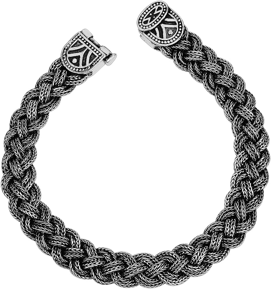 Silver Handmade Bracelet, Silver Thick Bracelet, Silver Knitted Filigree Bracelet, Handmade Chain Bracelet, 925k Sterling Silver