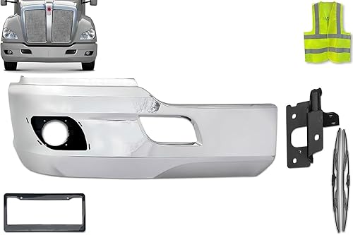 KOZAK Extensión de parachoques de esquina de plástico cromado con orificio para luz antiniebla (lado derecho del pasajero) con soporte compatible