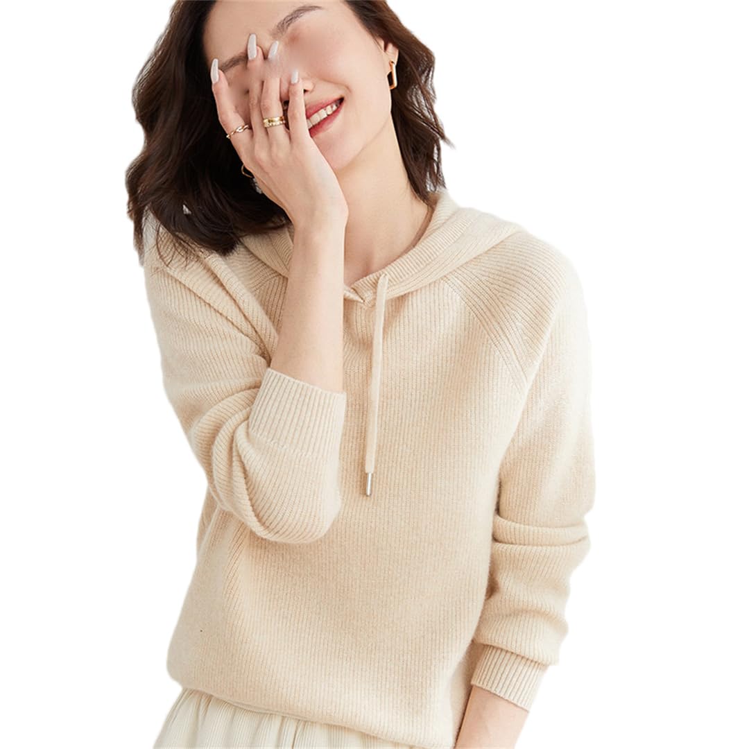 Frühling Kaschmir Pullover Hoodie Damen Pullover Stricken Hoodie Langarm Kaschmir Sweater Kapuzenpullover Herbst