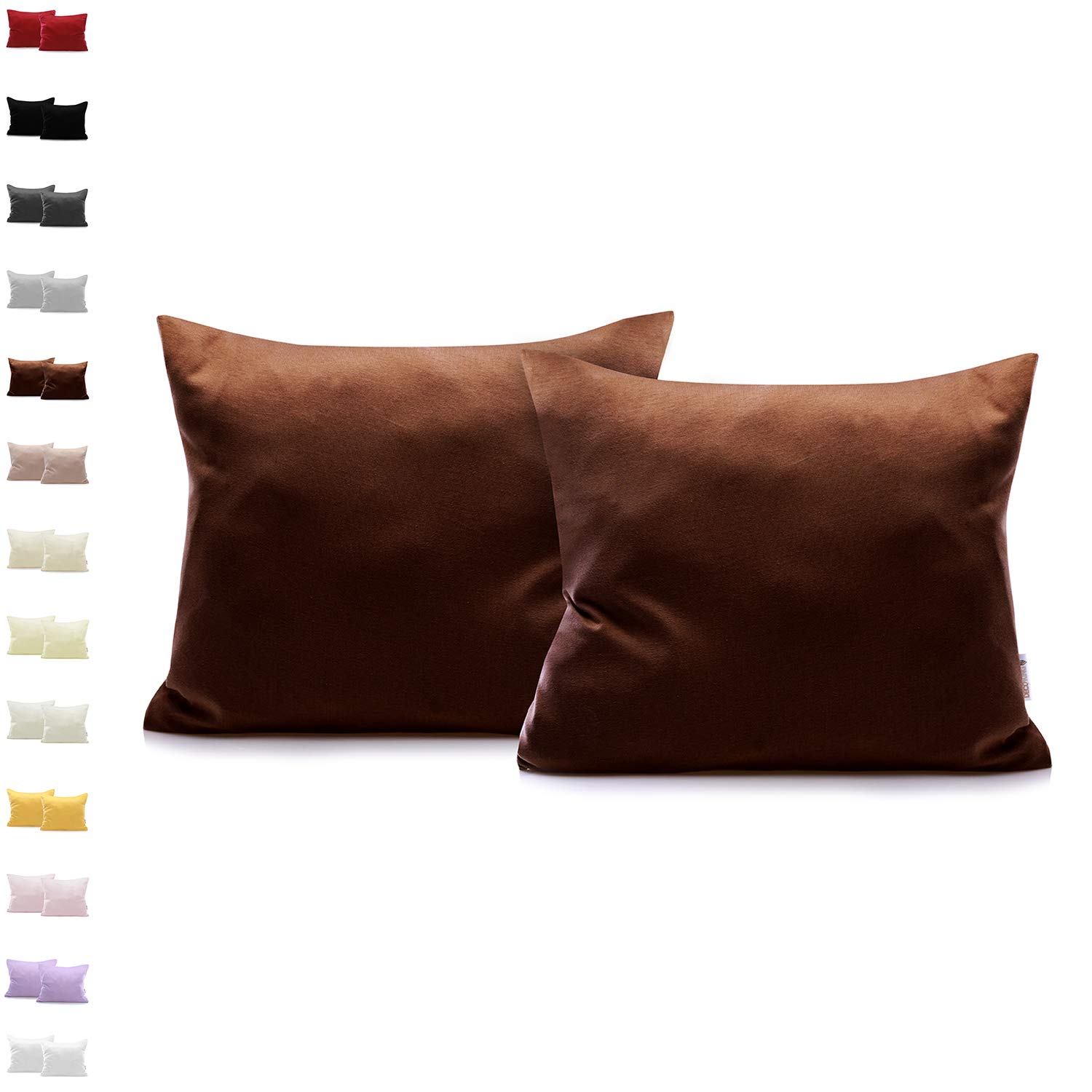 DecoKing Amber Cotton Zippered Pillow Case, Chocolate, 50 x 60, Chocolate Brown