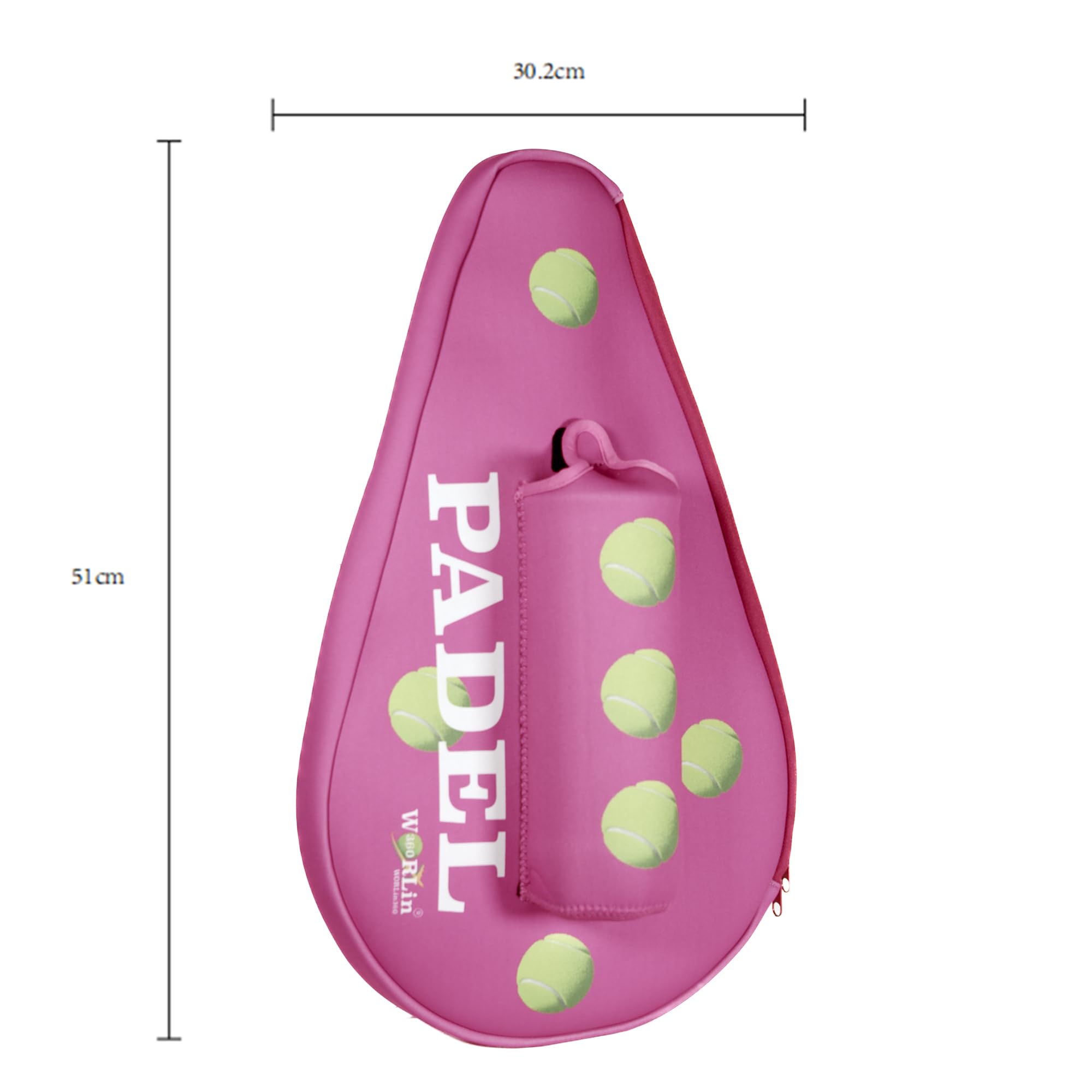 WORLin360- Funda para Pala de Padel, con Bolsillo para Pelotas, Funda para Raquetas de Padel, paletero de Padel. Funda térmica pádel. Diseño Especial.