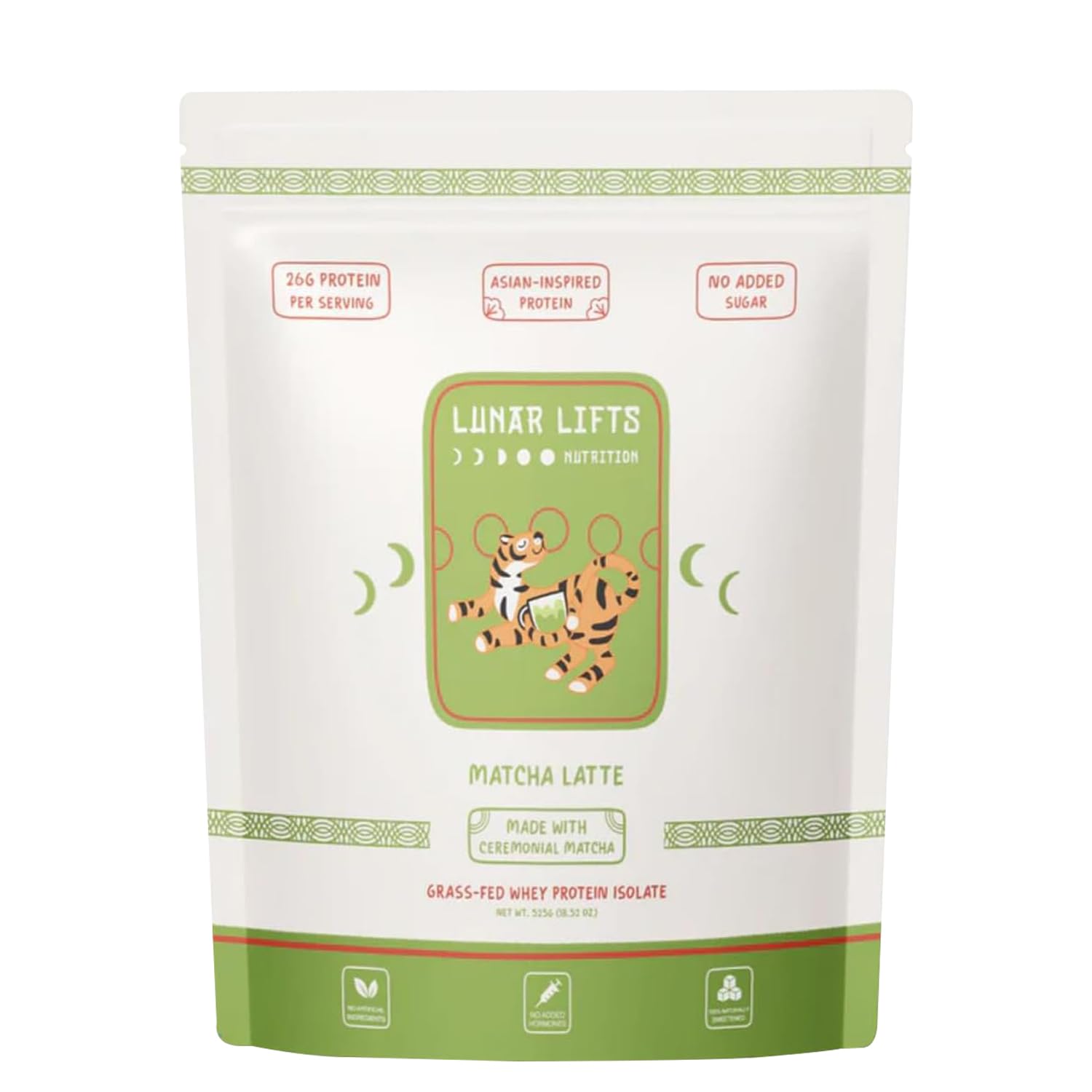 Lunar Lifts Nutrition Matcha Latte - Boba Tea Protein Powder | 26g Whey Protein Isolate Matcha Powder | Ceremonial-grade Matcha Bubble Tea Protein Powder | No Added Sugar & Artificial Ingredients