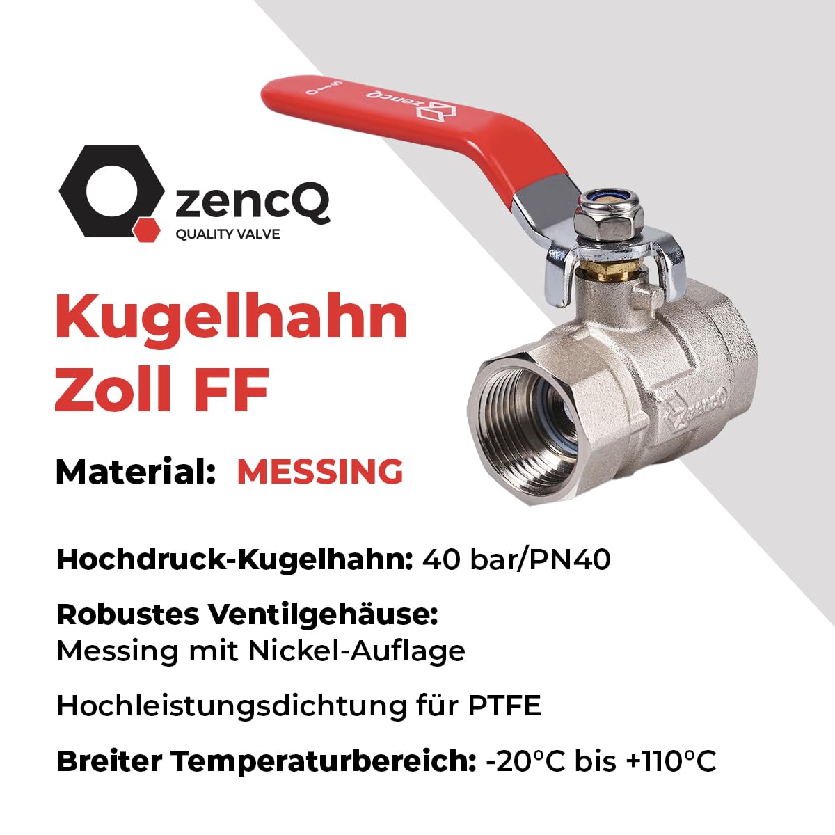 Valvola A Sfera 1 Pollice PN40 - In Ottone Nichelato, Con Leva | Per Uso Industriale E Domestico - Foto 11