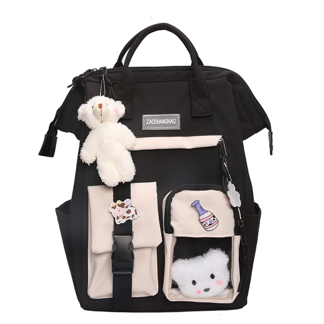 GGOOBKawaii Backpack with Kawaii Pin and Accessories Backpack Cute Aesthetic Backpack Cute Kawaii Backpack for School