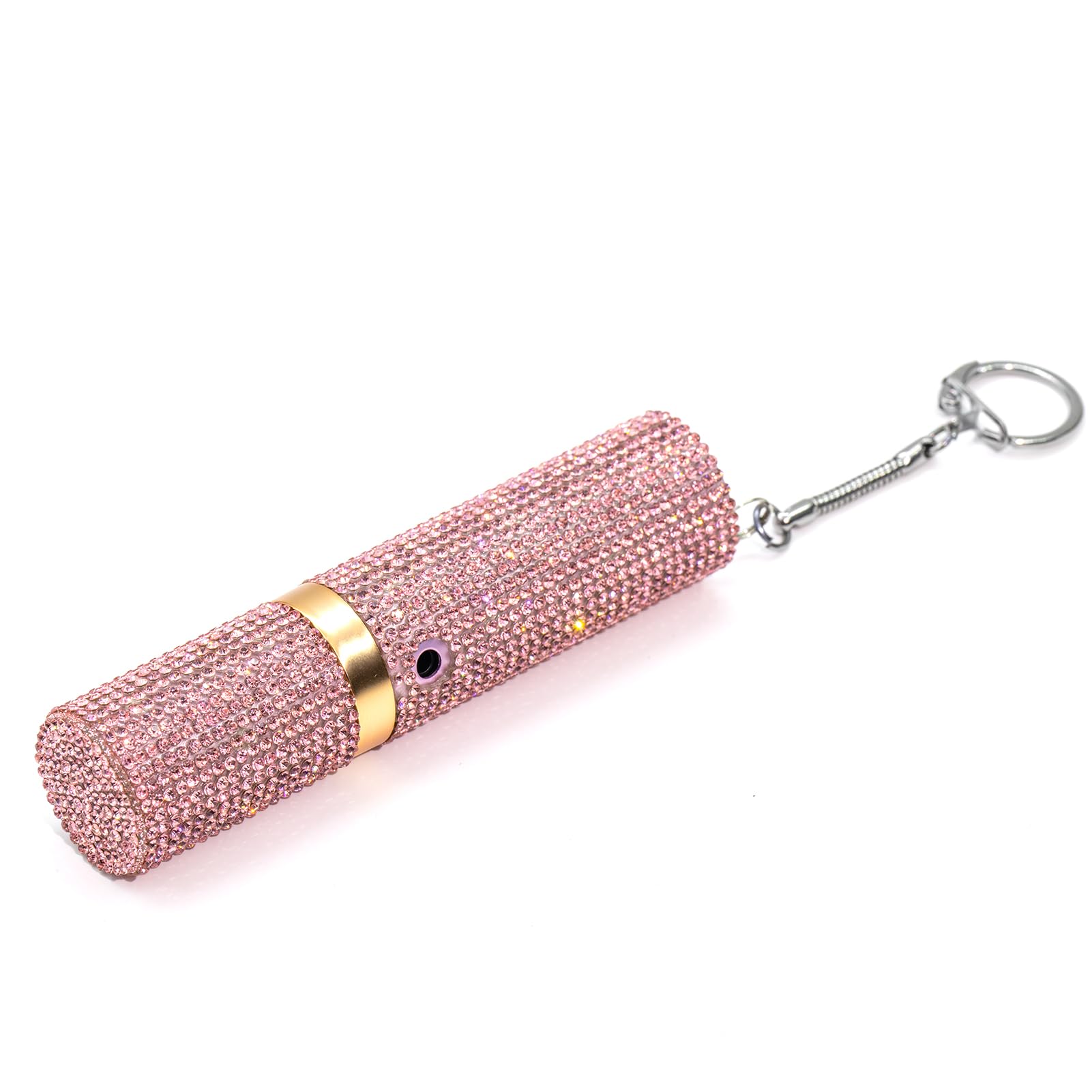 SELFSTRIKE Stun Gun for Women Self Defense-Lipstick Stun Gun Covered in Diamonds,Mini Stun Guns with Keychain and LED Flashlight,Discreet and Powerful Women Self Defense Gun with Rechargeable Battery