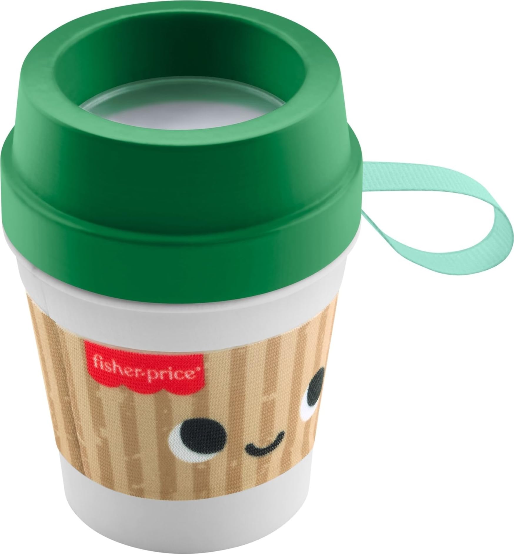 Fisher-Price Baby Toy Mini Me Moments Coffee Cup Teether Newborn Rattle with BPA-Free Lid for Sensory Play Infants Ages 3+ Months