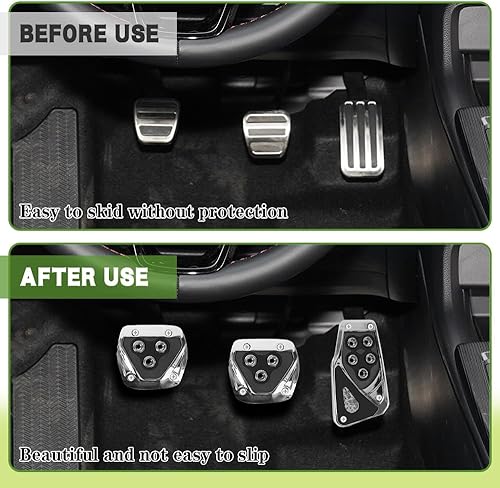 Miniatura 6 de Almohadillas para pedal de automóvil, kit de placa de descanso de pedales, cubiertas de pedal de gas, almohadillas de pedal de gas de freno,