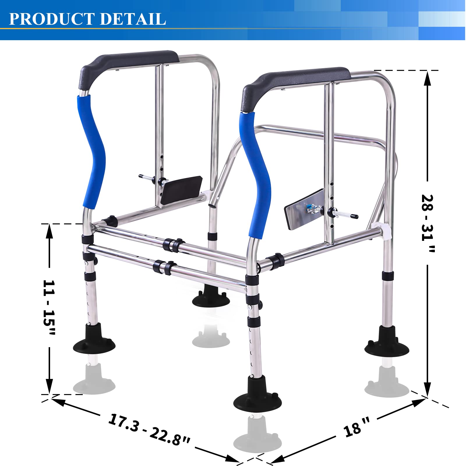 Toilet Safety Rail - Elderly & Handicap Support -6 Toilet Safety Rail - Elderly & Handicap Support -6