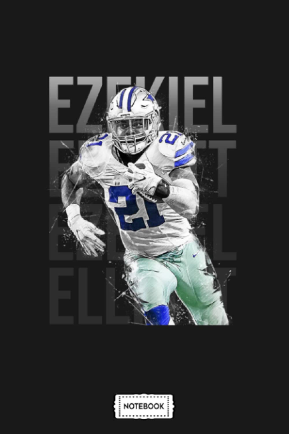 Ezekiel Elliott A59397 Notebook: Journal, Lined College Ruled Paper, Planner, Diary, Matte Finish Cover, 6x9 120 Pages