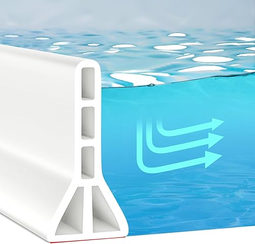 Miniatura 8 de Umbral de ducha plegable de 3 pulgadas de alto, barrera de agua de 39 pulgadas, tapón de agua para ducha, separación seca y húmeda, para baño