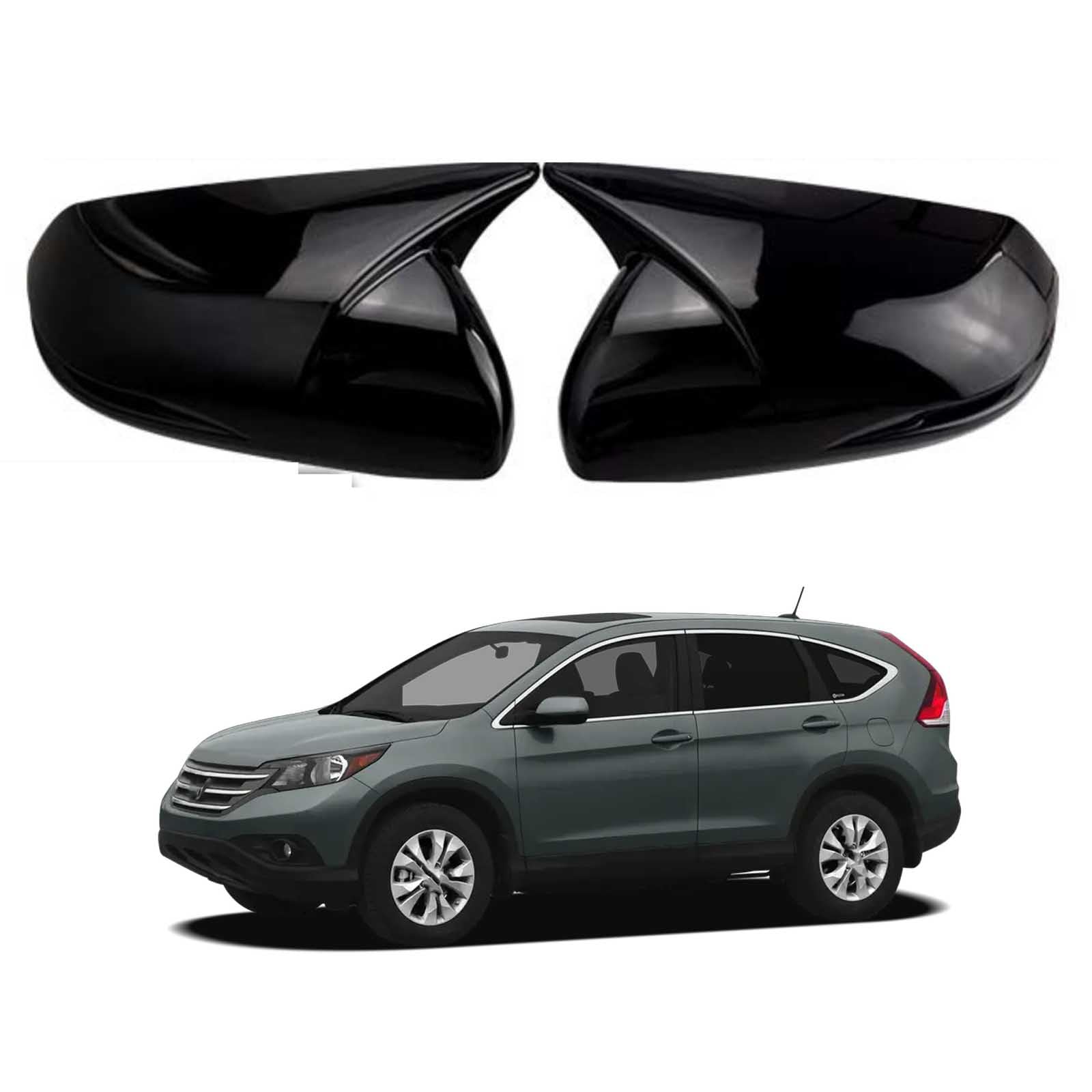 PAPEP Door Mirror Cover Caps for CRV 2012-2021, Left Right Side Wing Rearview Mirror Cover Lid 2 Pieces Exterior Styling Accessory,Glossy black