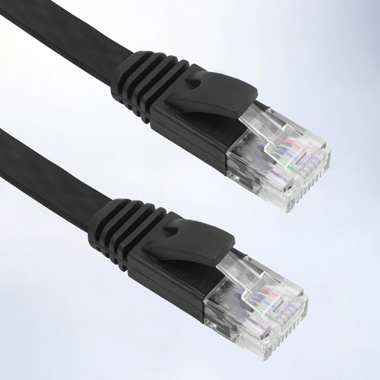 Cat6 einziehbares flaches Ethernet-Kabel, 91 cm, verwicklungsfreies und platzsparendes Cat-6-LAN-Kabel für Router, Laptop, Modem, 2 Stück