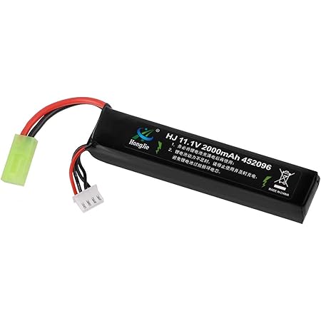 11.1V Airsoft Battery 2000mAh 30C Rechargeable Hobby LiPo Battery with Mini Tamiya Connector for Airsoft Guns Airsoft Rifle