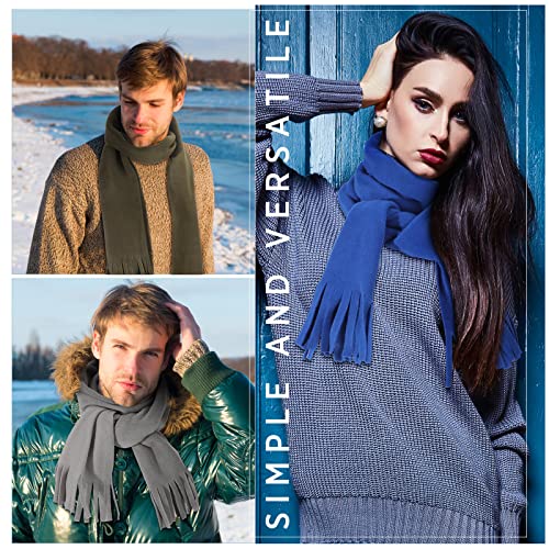 24 Pieces Winter Scarves in Bulk Men Women Polar Fleece Scarves Warm Winter Tassel Scarf Homeless Care Gift Unisex Christmas4