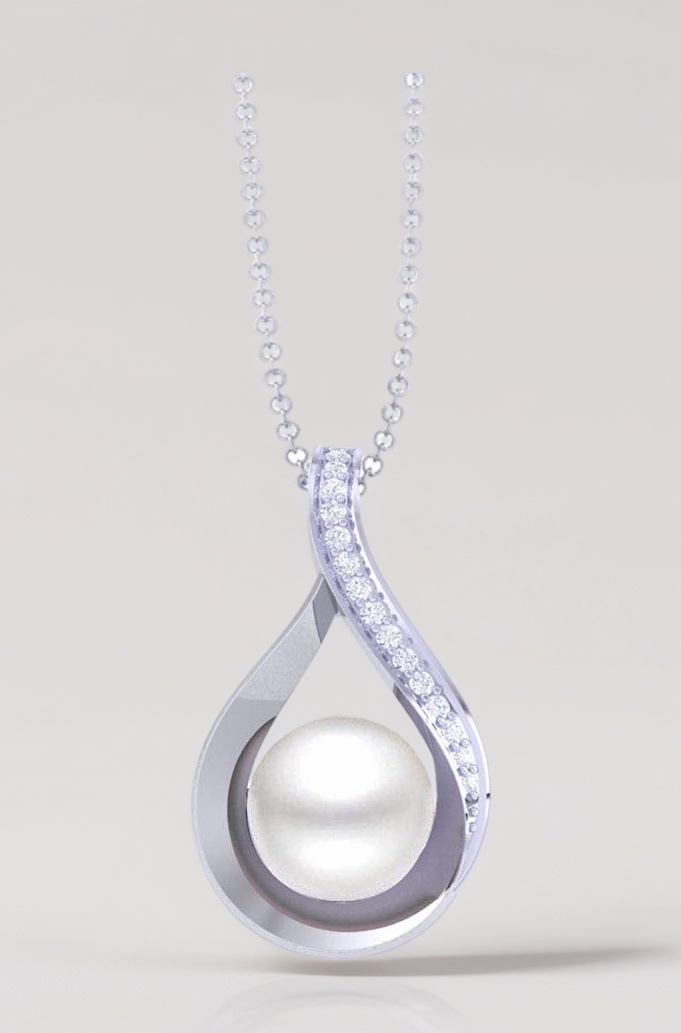 92.5 Sterling Silver Real Pearl Pendant with Chain | Gift for Women and Girls