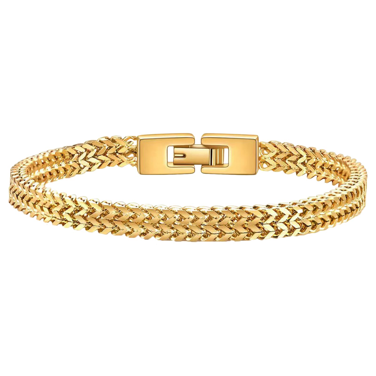 JSNOM Bracciale Uomo Acciaio Argento: Bracciali Nero Oro Acciao Inossidabile, Gioielli Regalo Braccialetto per Natale San Valentino Compleanno per Lui Uomo