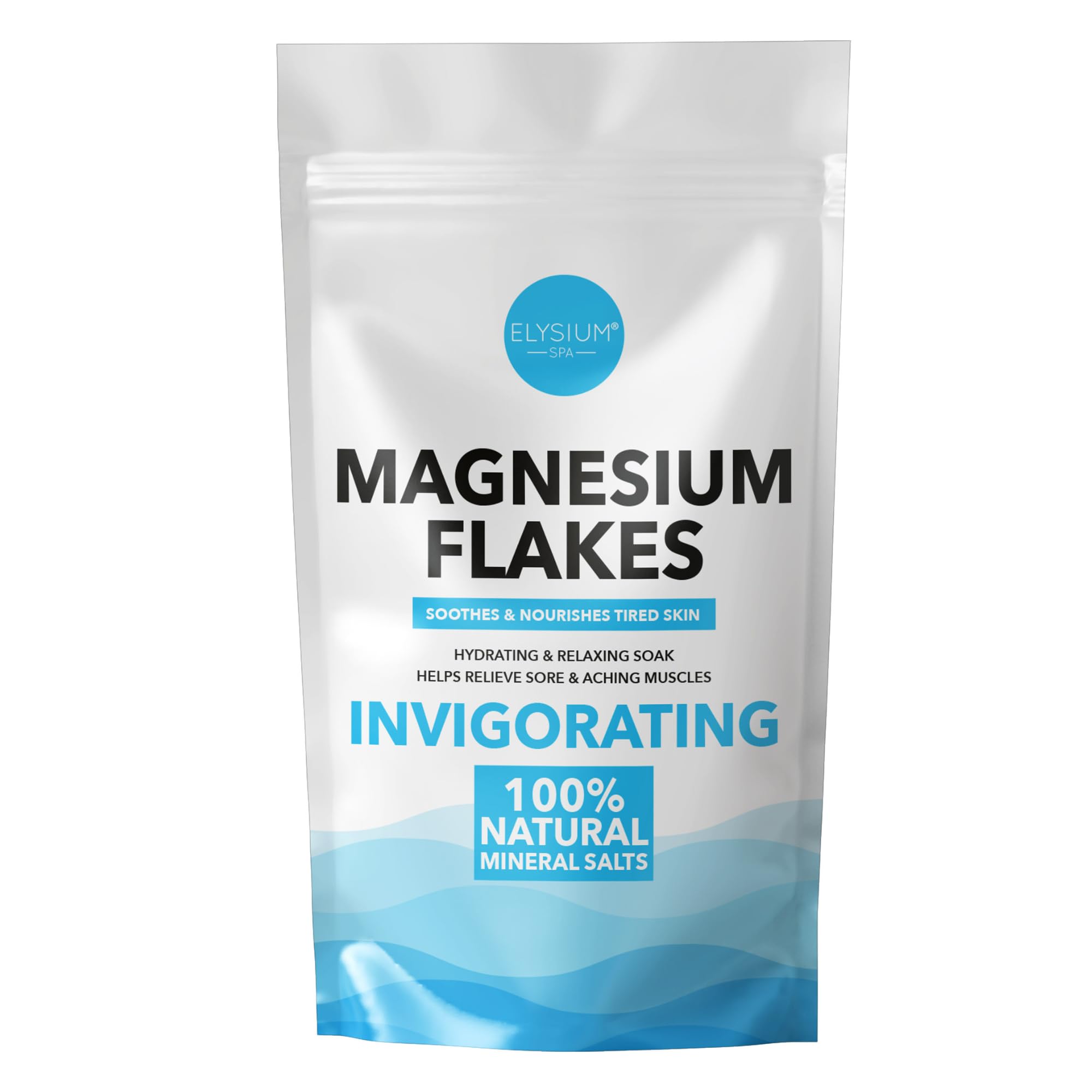 Elysium Spa 100% Natural Mineral Salts - Magnesium Flakes (1kg)