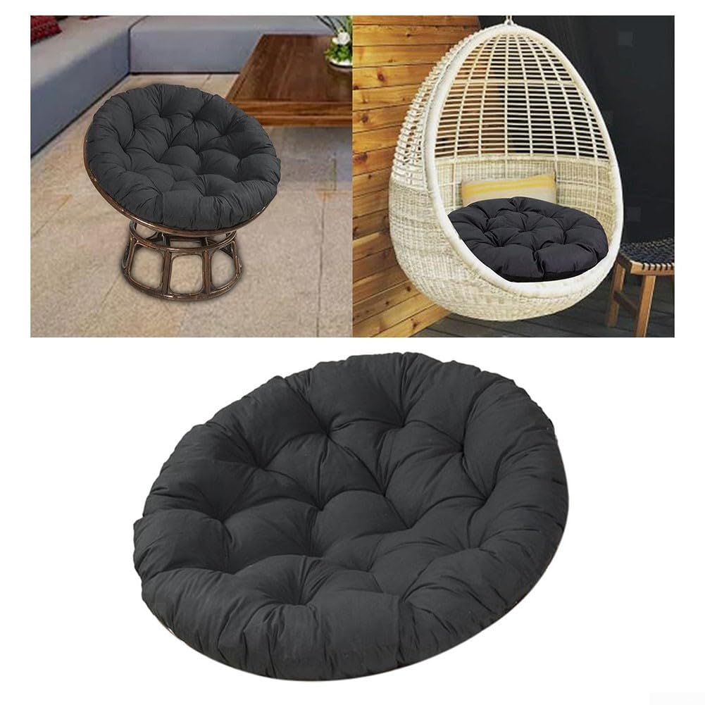 HpLive 50x50cm Kissen Sitzauflage Schwingsessel Rundes Dicke Stuhlkissen Bequem Weich Sitzkissen Hängesessel, Terrassensitzkissen Stuhlkissen(Weiß)