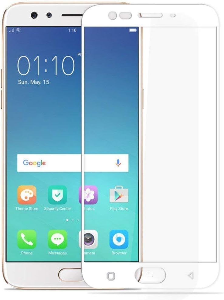 frazil full glue, edge to edge full screen coverage 5d tempered glass screen protector for oppo f3 plus (white)