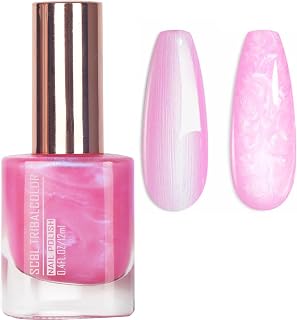 EONFAVE Pearl Nail Polish - Pink Mermaid Nail Polish - Pearlescent Shell Glitter Pink Shimmer Nail Polish - Polarized Glitter Nail Polish - Manicure at Home DIY Quick Dry Type No UV Needed