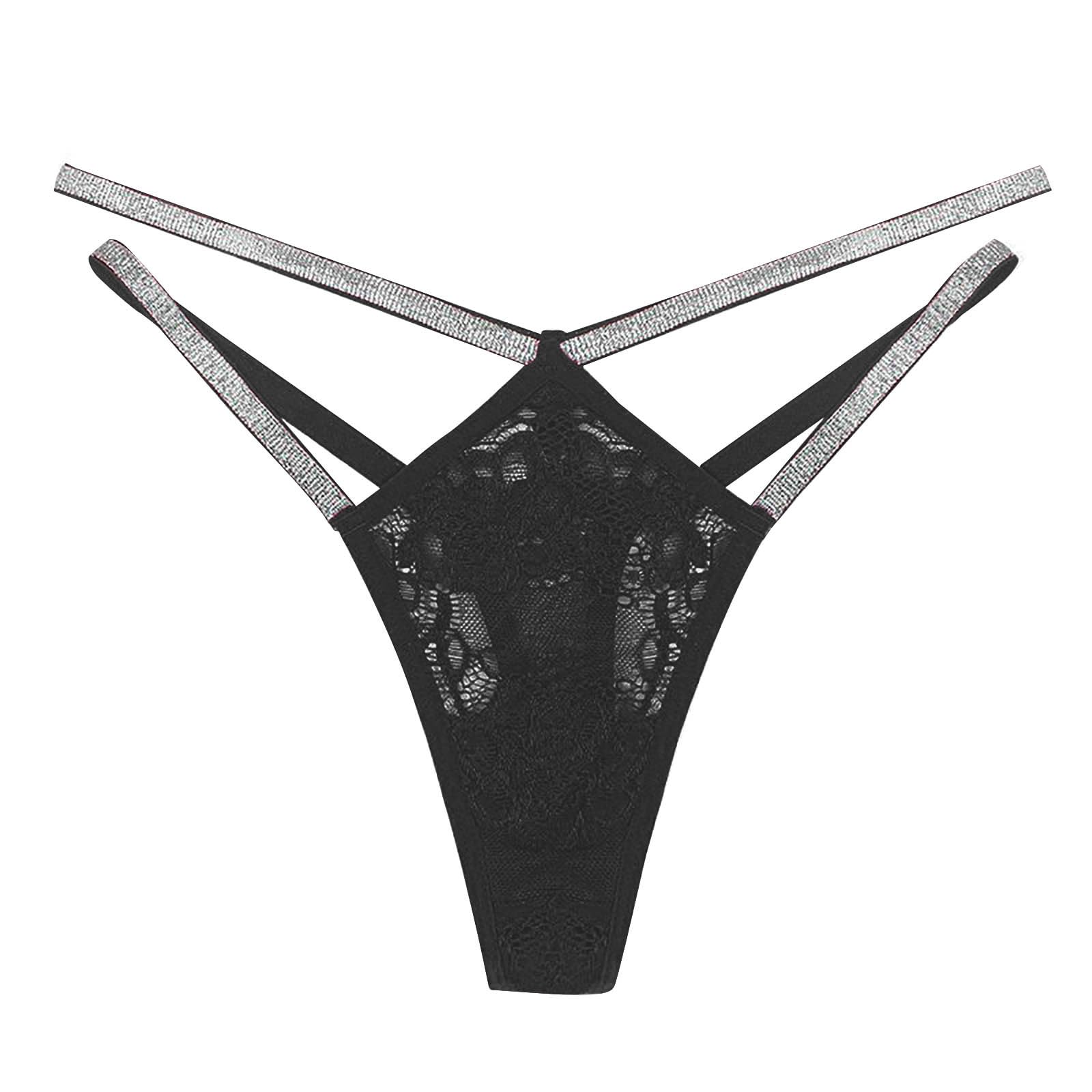 HGps8w Womens Sequins Strappy Low Waist Sexy Lingerie Briefs See Through Cheeky Panties Hollow G-String Thongs Underwear