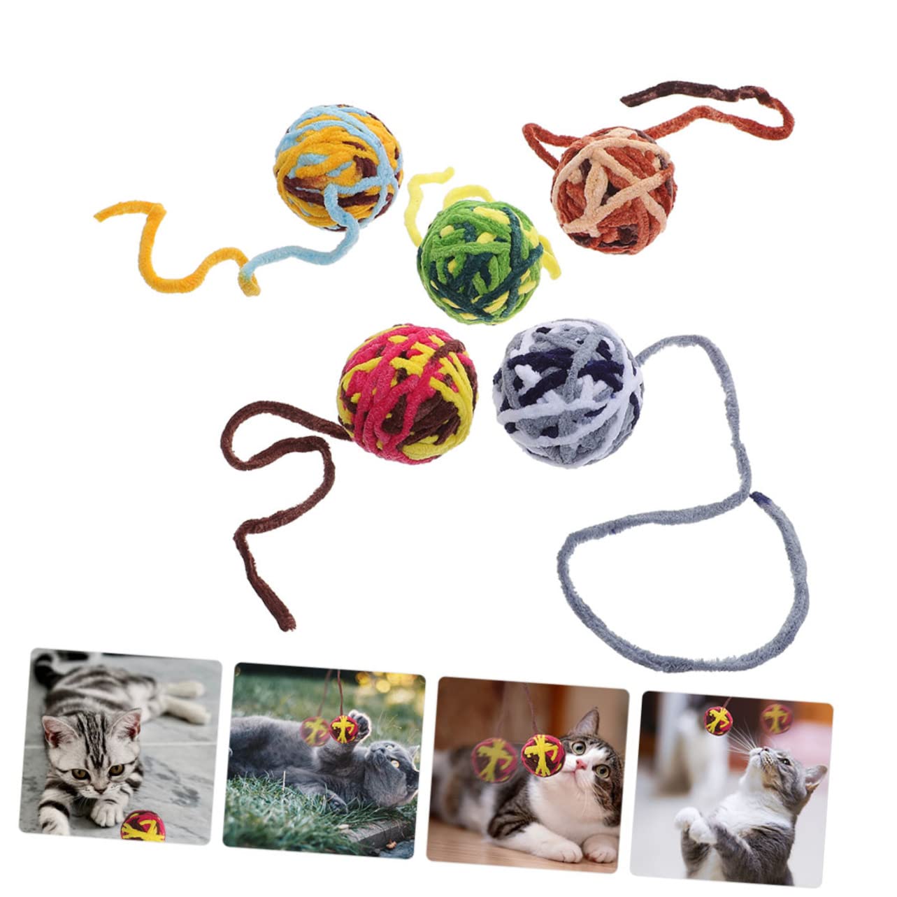 Happyyami 25pièces Jouets pour Chats avec Clochettes Accessoires Résistants pour Chats Intérieur Stimule Les Instincts De Chasse Et Préserve Vos Meubles