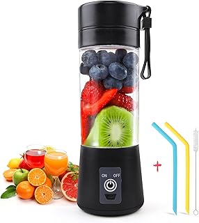 Portable Blender Mini Smoothie Blender: Small Single Serve Travel Fruit Juicer Mixer Cup with USB Rechargeable Small Electric Safety Individual Blender for Juice Smoothies Milk
