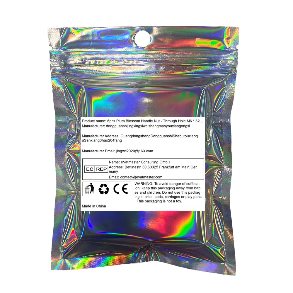 6 Star Grip Nuts M10 x 38 mm, Wing Nut Hand Tightenable with Knurling for Workshop, Industry and Agricultural Machinery