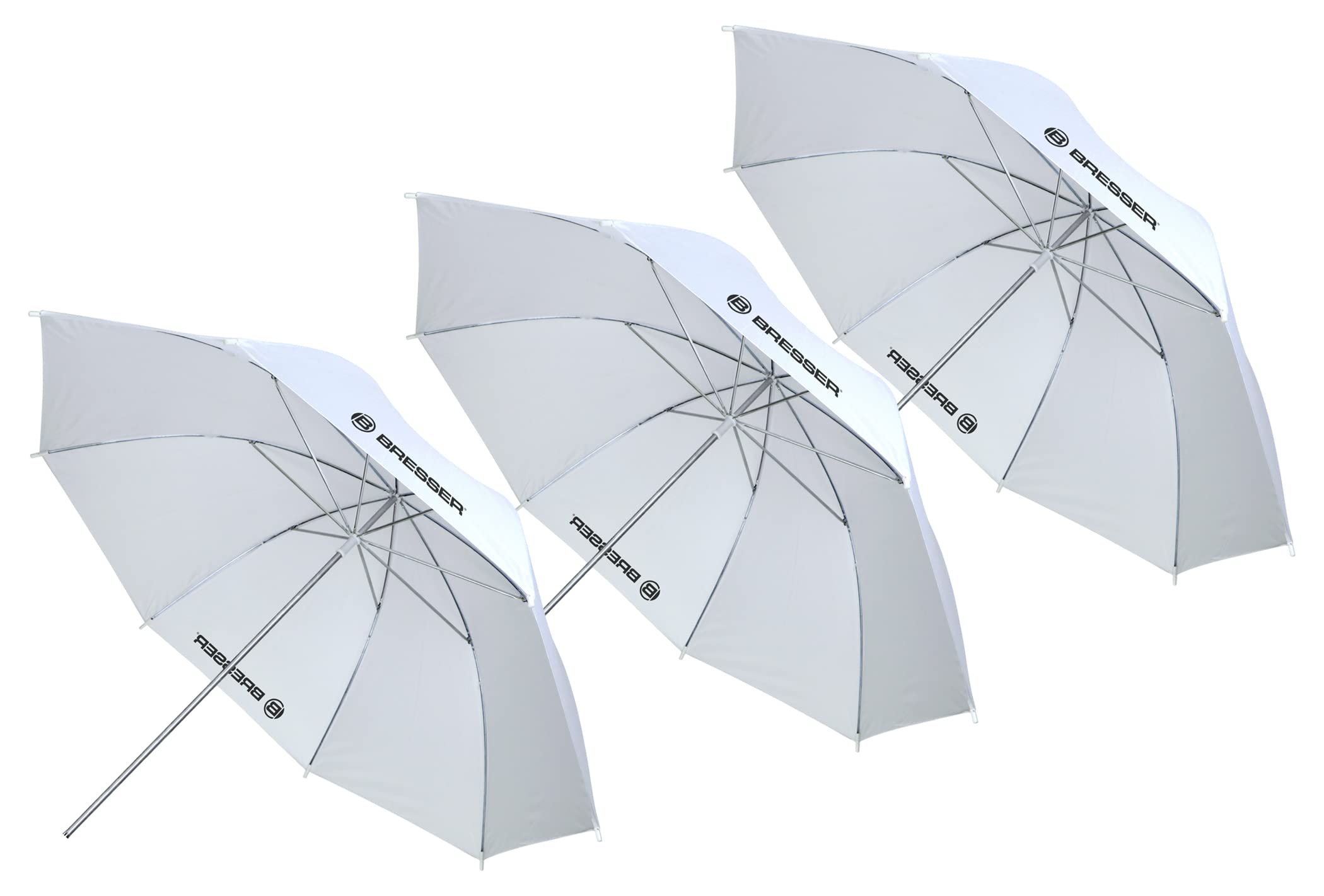 BRESSER SU-43 Parapluie translucide Blanc 110 cm - 3 pièces