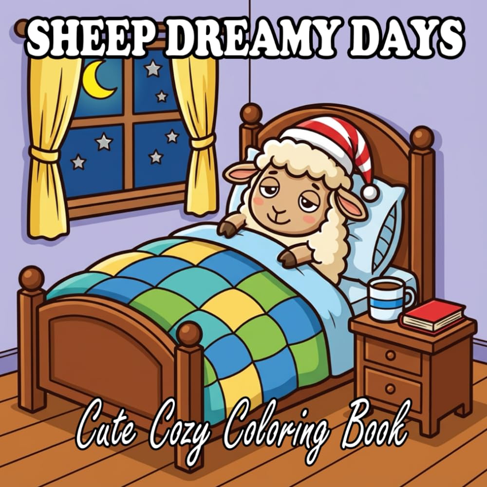 Sheep Coloring Book: Cozy & Cute Sheep Scenes for Kids and Adults