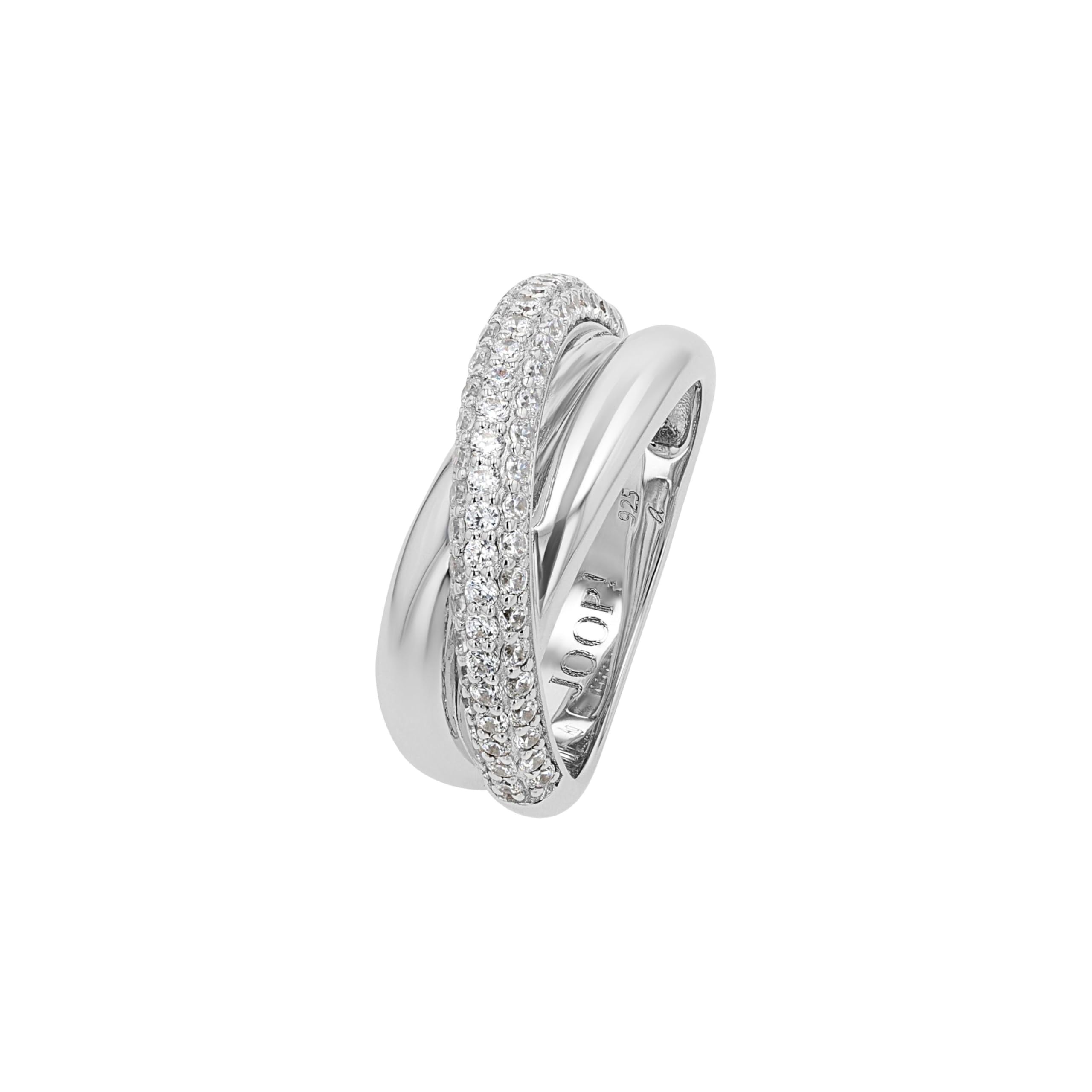 JOOP! Ring für Damen, Silber 925, 8 mm, mit Zirkonia, silber, Geschenkidee, kommt in Schmuck Geschenk Box