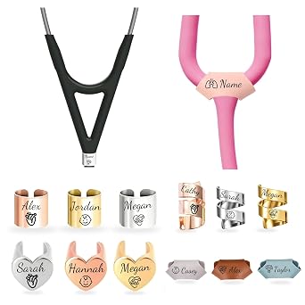 Personalised Stethoscope Name Tag, Stethoscope Name Charms with Engraved ID Tag Accessories, Custom Name Charm Gift for Nurses Doctors Vets Medical Professionals