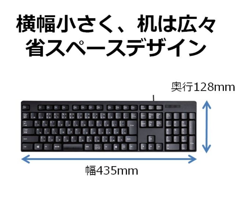 ELECOM USB Wired Keyboard Membrane Type [Black] TK-FFCM01BK (Japan Import)