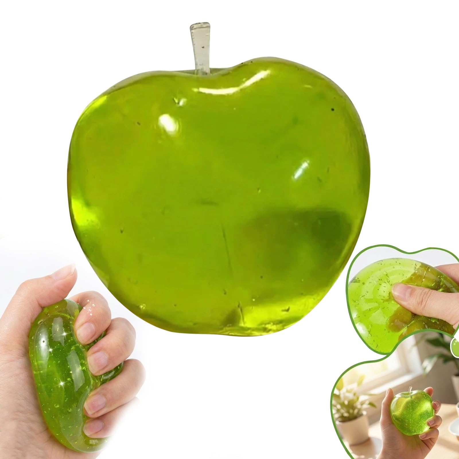 Giant Glitter Dumpling - Rainbowe Giant Squishy Dumpling Stress Toy, Cute Rainbow Dumplings Buns Bao With Steamer Box,Squishy Balls, Stress Relief Squishy Dumplings Toy (GE,Apples) — image 1