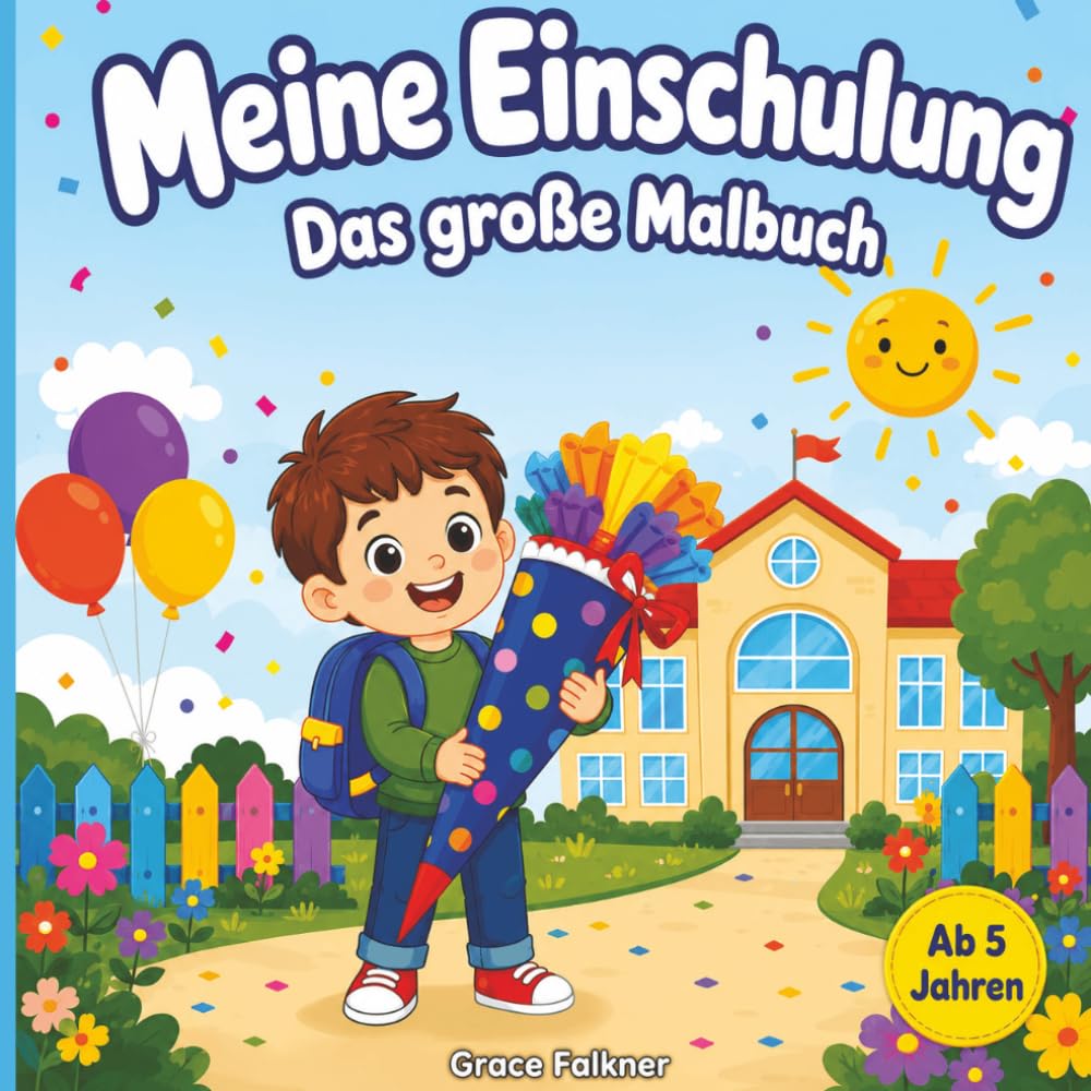 Meine Einschulung – Das große Malbuch: Ausmalbilder für Mädchen und Jungen zum Schulanfang | Geschenk für die Schultüte ab 5 Jahren
