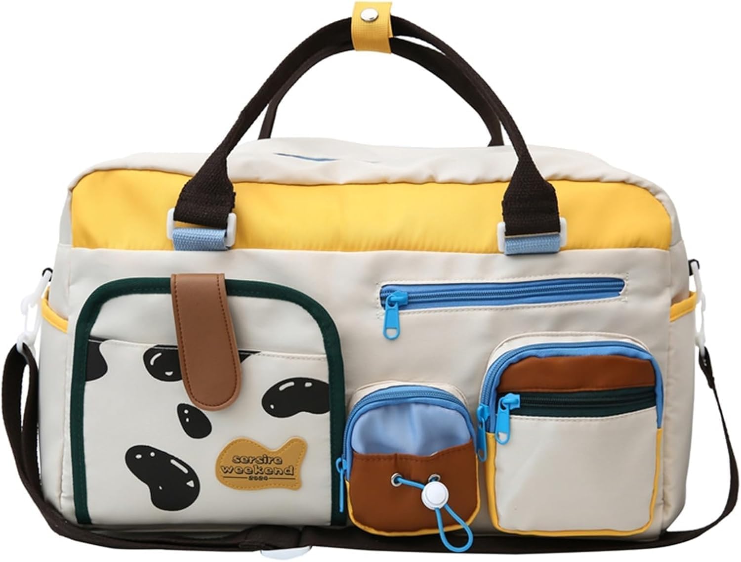 Travel Duffle Bag for Women & Men | Colourblock Weekender Overnight Carry Tote | Large Capacity Waterproof Foldable Flight Luggage Organizer for Gym Sports Fitness & Outdoor Activities-image-36