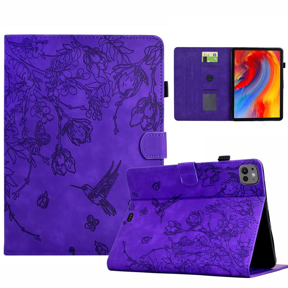 Housse iPad 7ème génération en cuir violet avec support et rabat intelligent