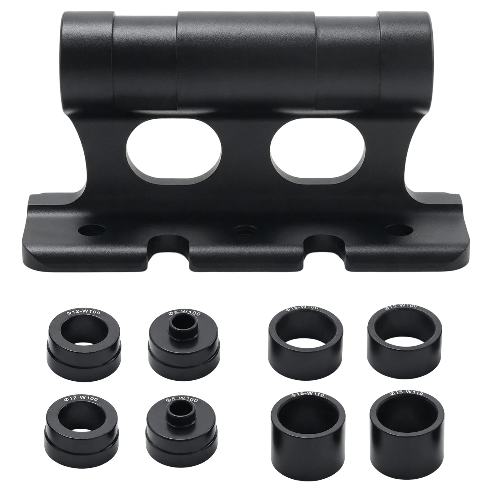 MospdyGear Aluminum Alloy Fork Mount Block, Bicycle Front Fork Holder With 8 Adapters For Car Roof Rack Garage Storage Mountain Road Bike And 5X100 12X100 15X100 15X110Mm Axle