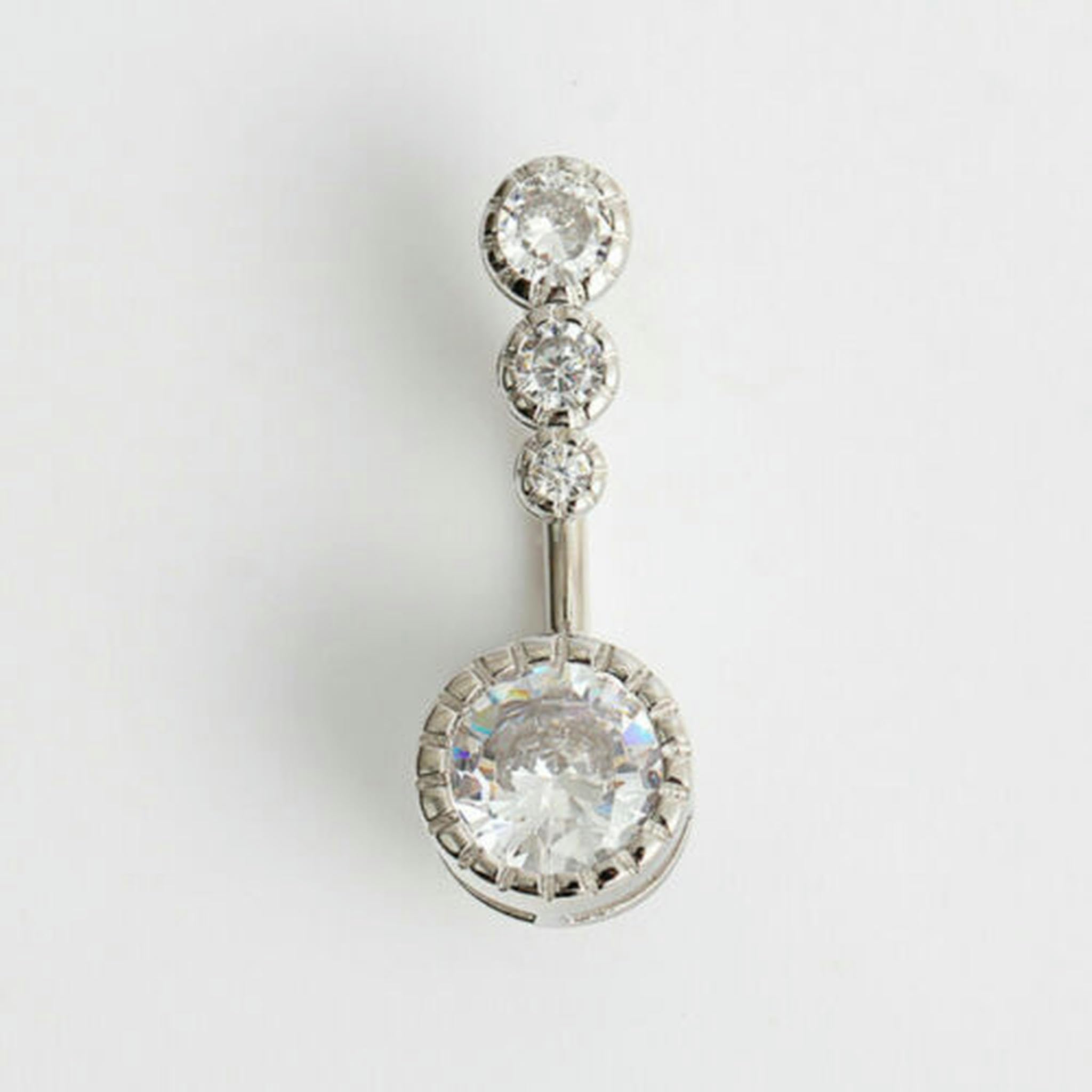 Piercing all'ombelico con Cristalli CZ e castone in Argento Sterling da Donna A1813-8mm