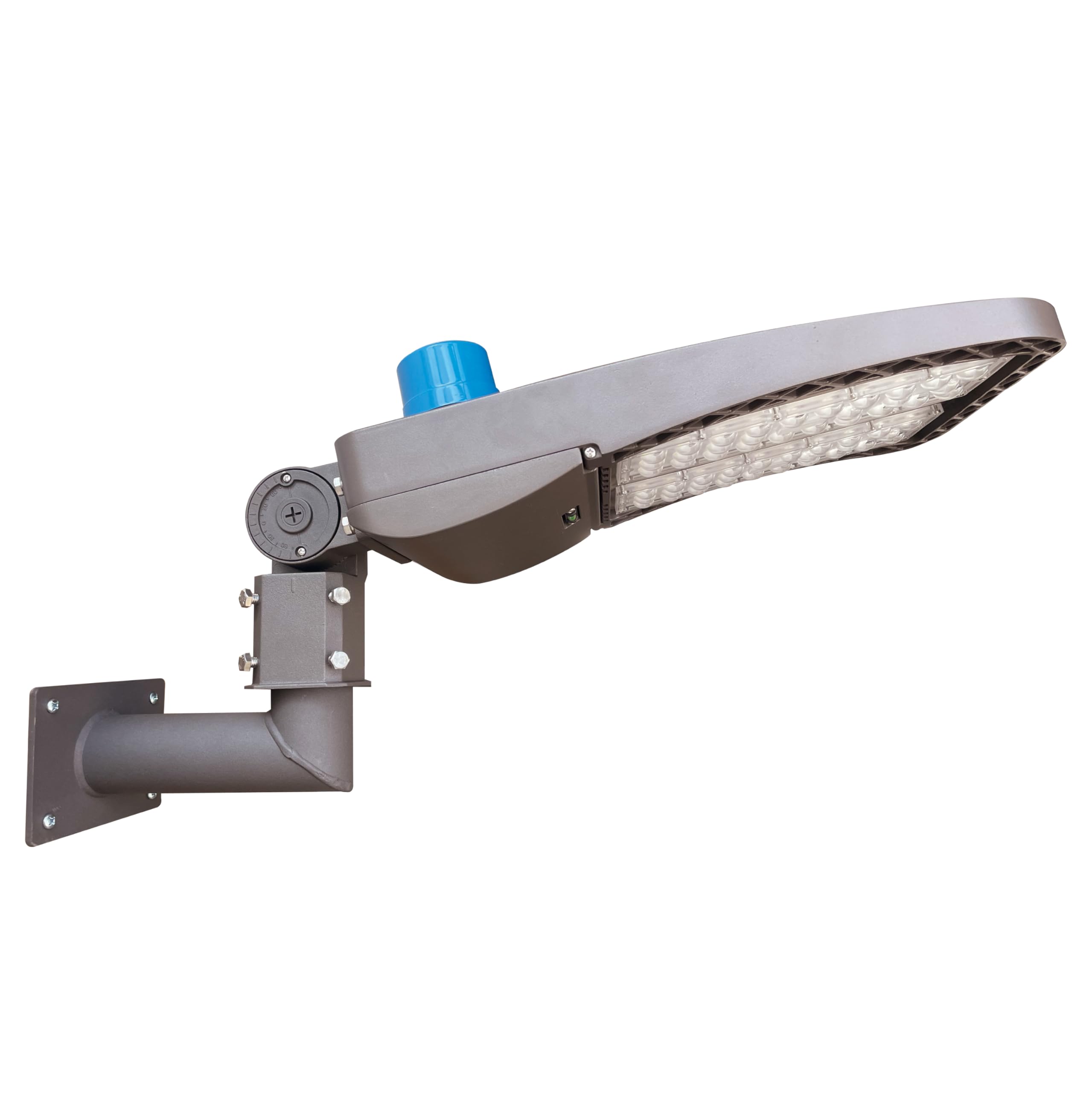 1 Pack L Shape Wall Mount Bracket and 1 Pack 200W LED Street Light 5000K LED Parking Lot Lights with Photocell Slip Fitter 24000lm Shoebox Pole Lighting for Street Area Stadium (ZJ191+LD182)