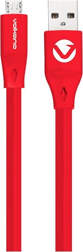 Volkano VK-20082-RD Volkano Slim Series Flat PVC Micro USB Cable, Red, 1.2 Meter