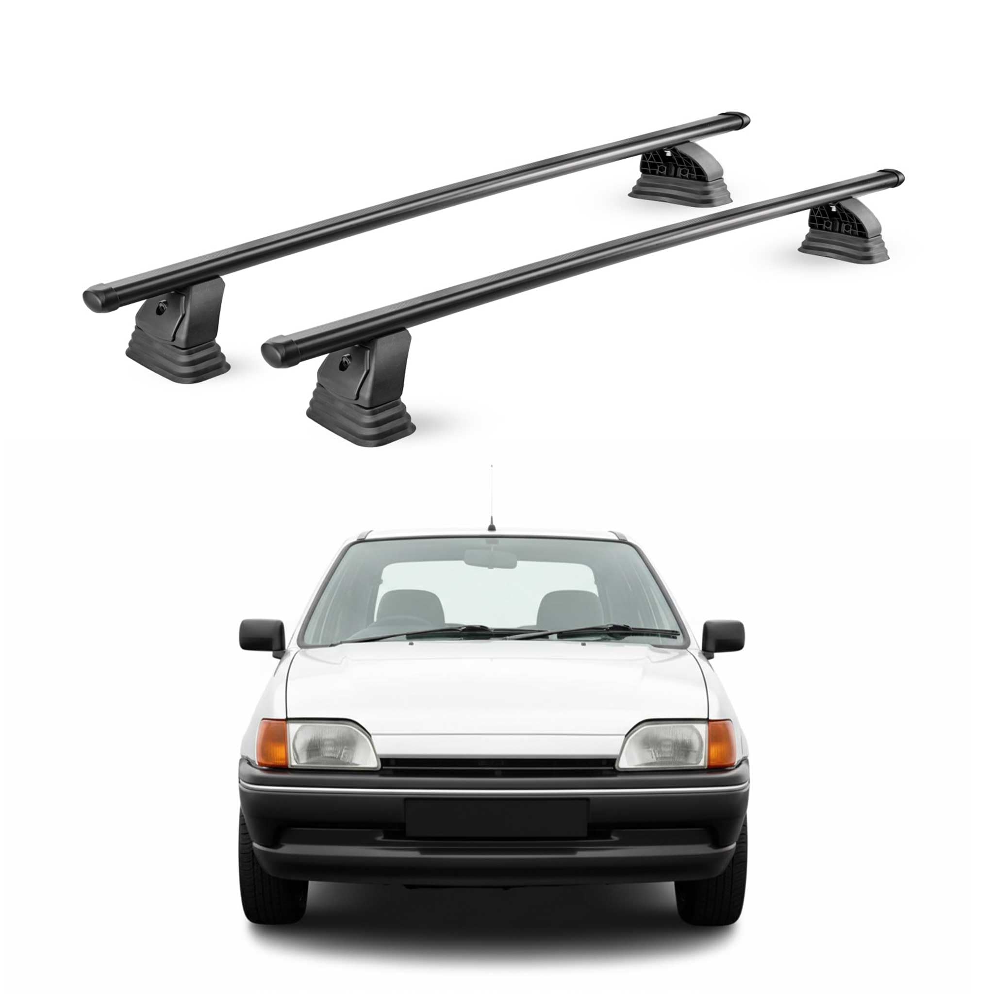 OMAC Barres de Toit transversales en Acier pour Fiat 500 X 2015-2026 – TÜV/DIN 75302:2019 – Antivol Inclus – Rainure en T (Accessoires) – Charge Max 75 kg – 2 Barres – Noir