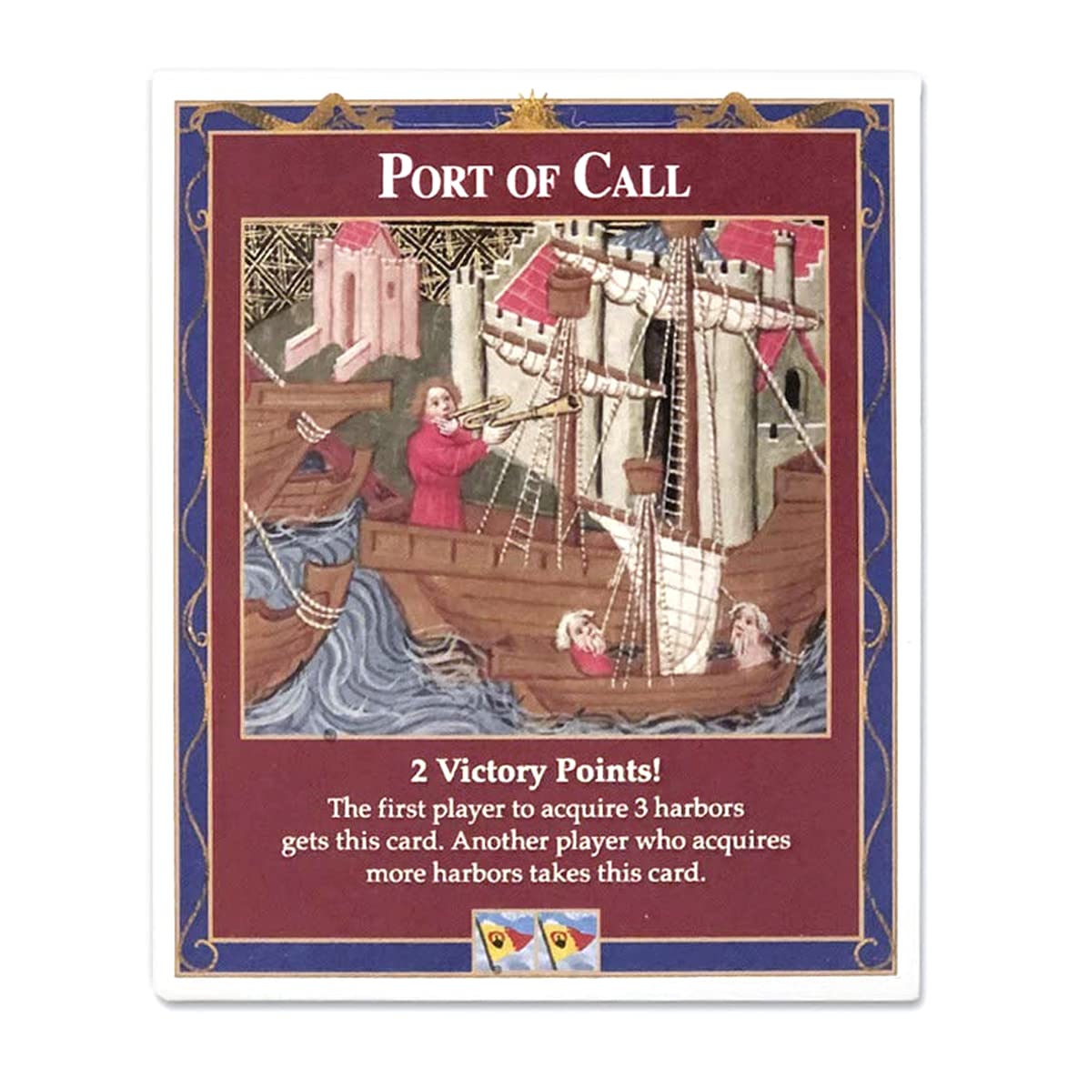 Port of Call Bonus Card compatible with Catan's Settlers of Catan, Seafarers, Cities and Knights and Catan Expansions