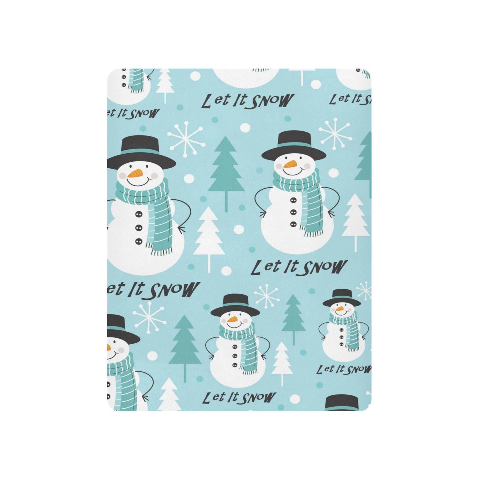 Moudou Christmas Snowman Playard Sheet for Boy Girls, Soft Breathable Fitted Toddler Sheet for Standard Playard Bed Mattress, 39 x 27 x 5 Inch